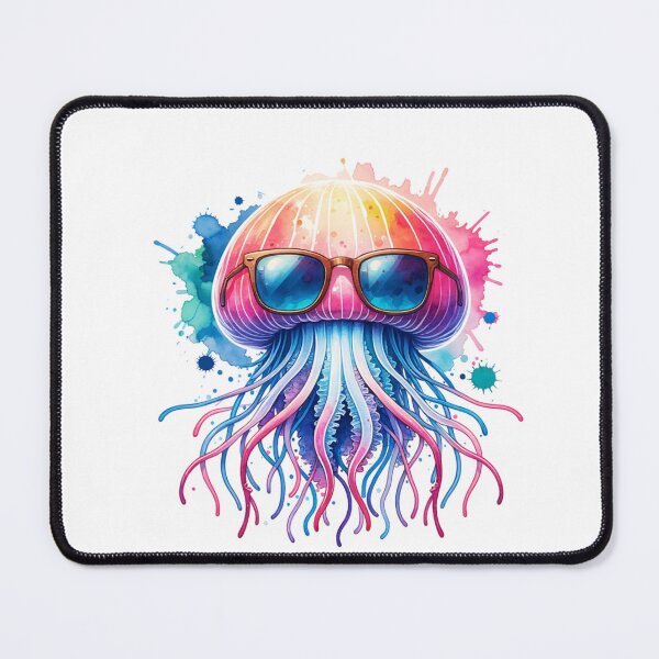 Item preview, Watercolor Jellyfish Wearing Sunglasses designed and sold by TheAnimalZ00.