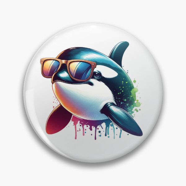 Item preview, Watercolor Orca Wearing Sunglasses designed and sold by TheAnimalZ00.