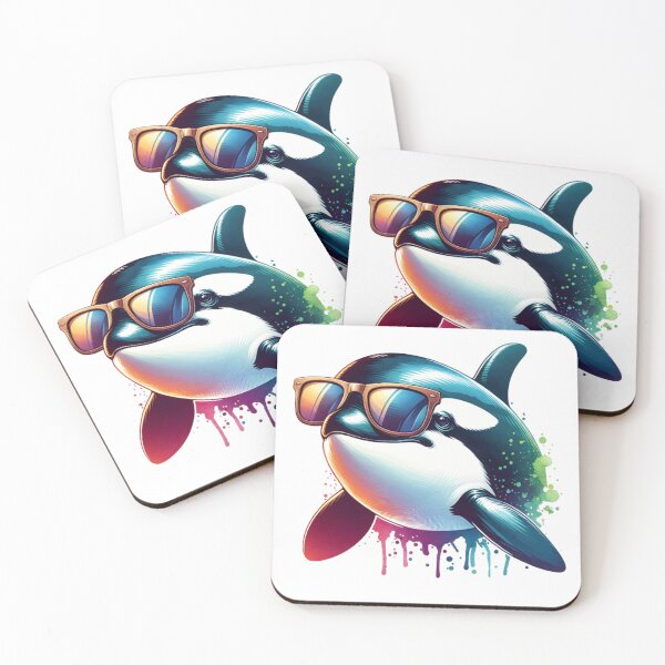 Item preview, Watercolor Orca Wearing Sunglasses designed and sold by TheAnimalZ00.