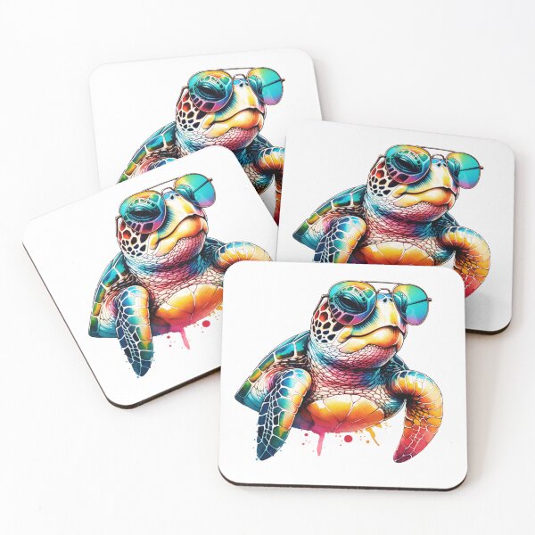 Item preview, Watercolor Sea Turtle Wearing Sunglasses designed and sold by TheAnimalZ00.