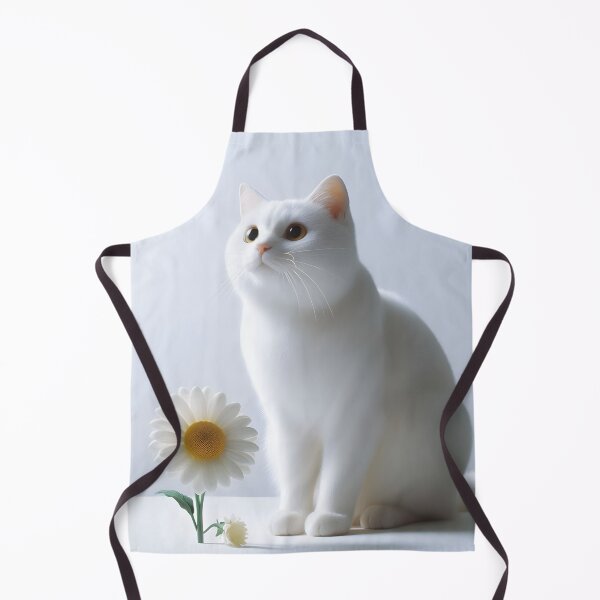 Item preview, Charming White Cat with Daisy designed and sold by CitrineLinker.