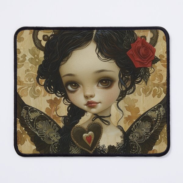Aperçu de l'œuvre Fille gothique vintage lowbrow art créée et vendue par bluepygmy.