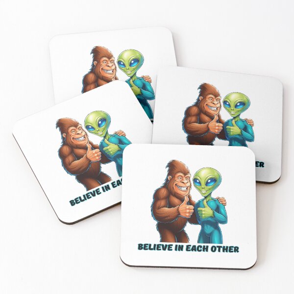 Item preview, Believe in each other Bigfoot and Alien designed and sold by SimpleSteve.