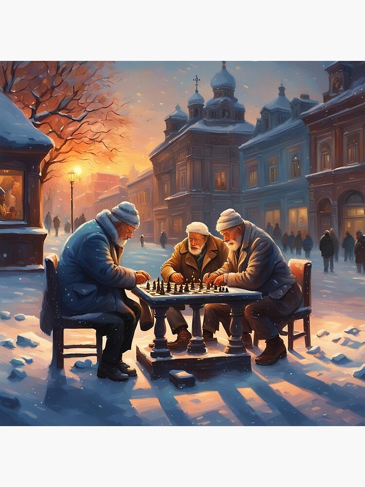 Thumbnail 3 of 3, Poster, Playing Chess designed and sold by LenCarol.