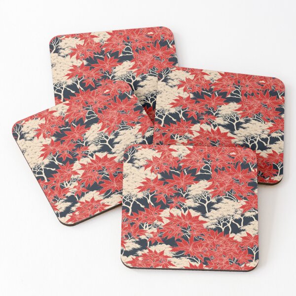 Item preview, Abstract Red and White Japanese Maple Pattern designed and sold by calibrit.