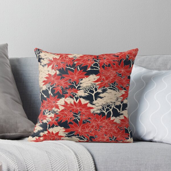 Item preview, Abstract Red and White Japanese Maple Pattern designed and sold by calibrit.