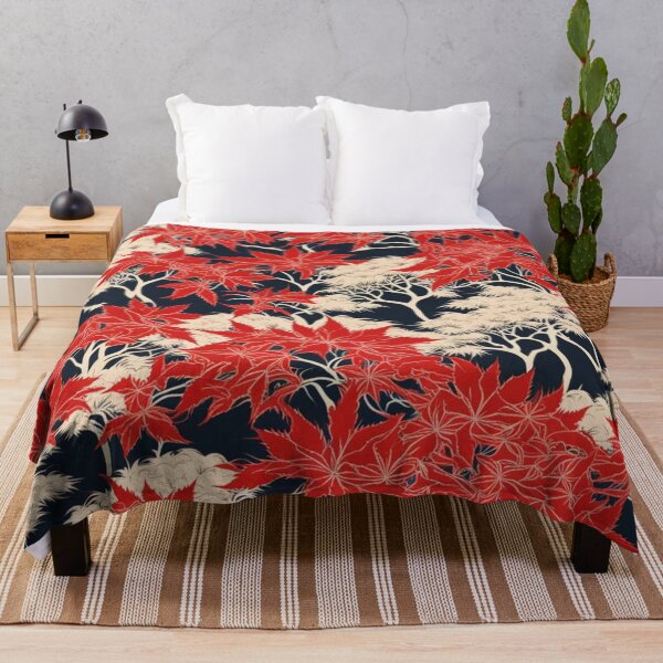 Item preview, Abstract Red and White Japanese Maple Pattern designed and sold by calibrit.