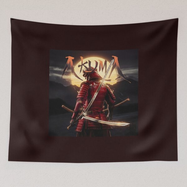 Item preview, samurai graphic with akuma slogan designed and sold by graphicnew.