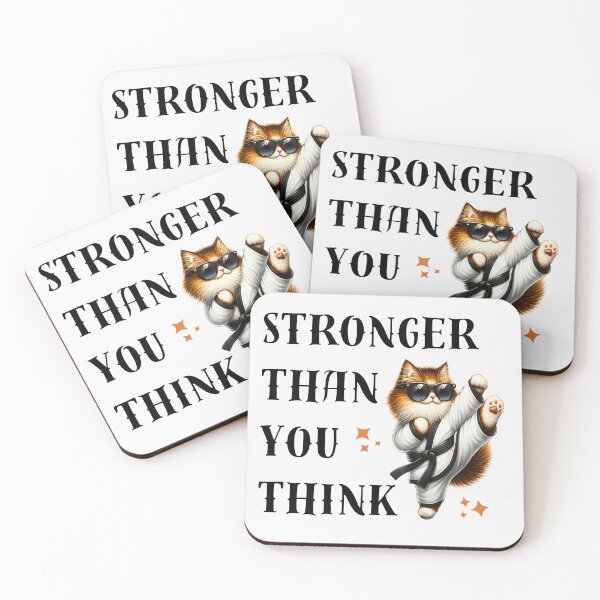 Item preview, Stronger Than You Think | Fluffy Karate Cat | Black Belt designed and sold by Chic-Fun.