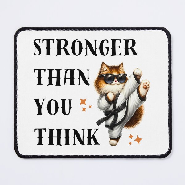 Item preview, Stronger Than You Think | Fluffy Karate Cat | Black Belt designed and sold by Chic-Fun.