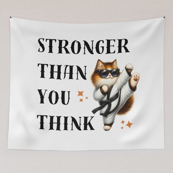 Item preview, Stronger Than You Think | Fluffy Karate Cat | Black Belt designed and sold by Chic-Fun.