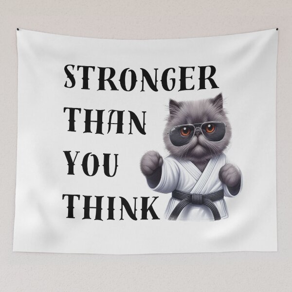Item preview, Stronger Than You Think | Persian Karate Cat | Black Belt designed and sold by Chic-Fun.