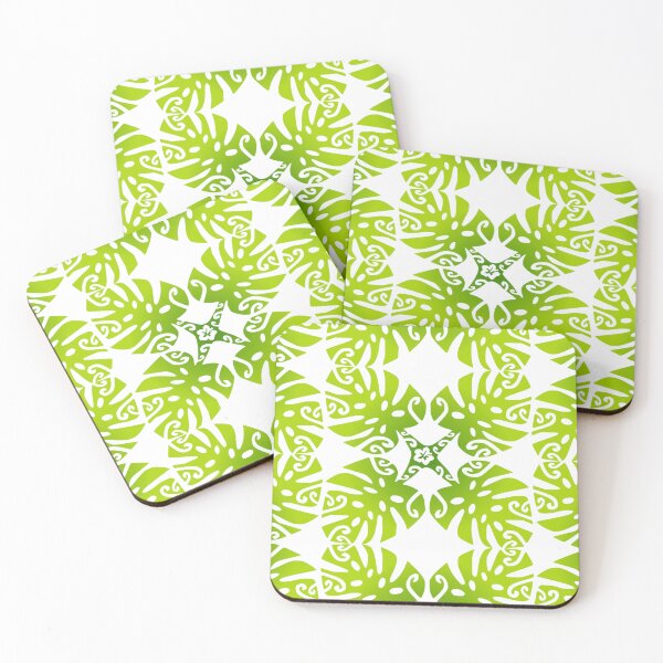Item preview, MARAMA - green (Polynesian plant pattern) designed and sold by Nesian-Tahiti.