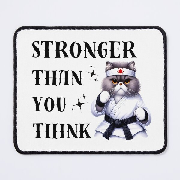 Item preview, Stronger Than You Think | Fluffy Persian Karate Cat | Black Belt designed and sold by Chic-Fun.