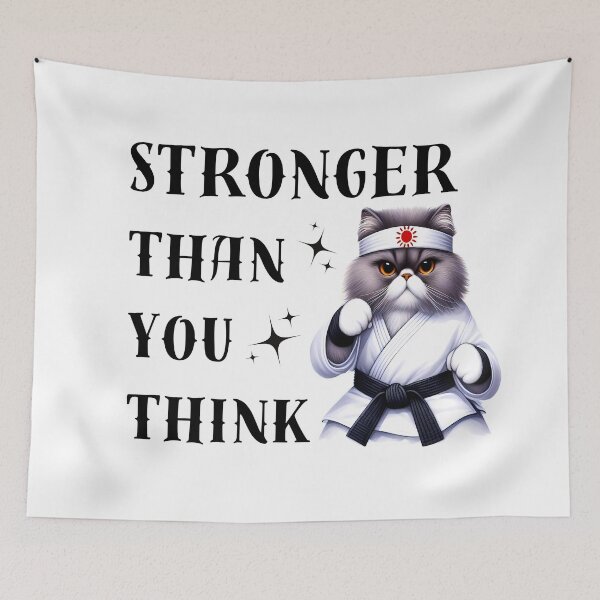 Item preview, Stronger Than You Think | Fluffy Persian Karate Cat | Black Belt designed and sold by Chic-Fun.