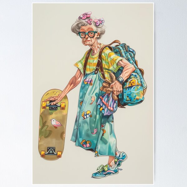 Item preview, 885 Retro Sporty Grandma designed and sold by nikoart001.