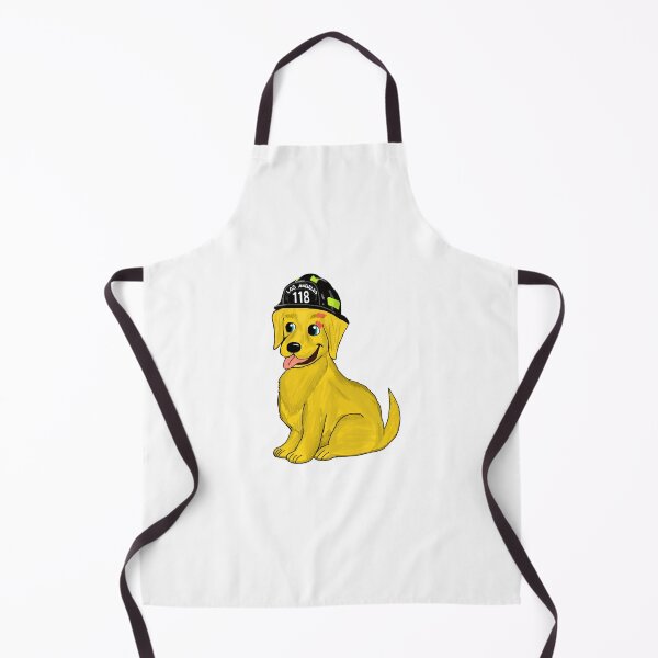 Item preview, Evan Buckley Golden Retriever (with firefighter helmet) designed and sold by RuthandRose.