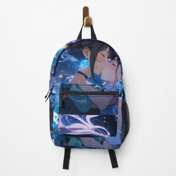 Item preview, Anime Girls Kissing in Underwater City designed and sold by ByteyCreatives.