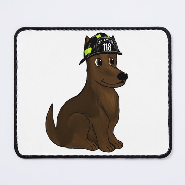 Item preview, Eddie Diaz German Shepherd (with firefighter helmet) designed and sold by RuthandRose.