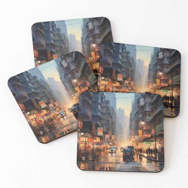 Item preview, a rainy Hong Kong street designed and sold by tired-puppy.