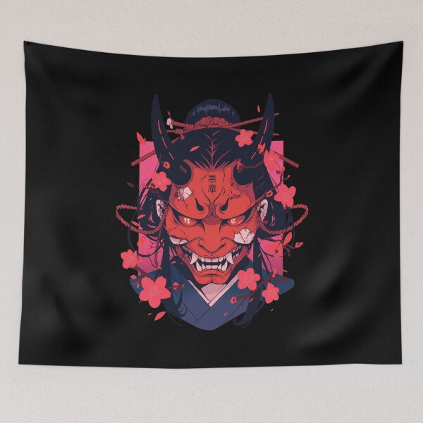 Item preview, Japanese demon mask AKM_04 designed and sold by NoNeed4InK.