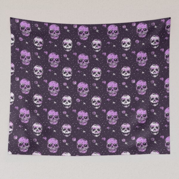 Item preview, Grunge Halloween Purple Skulls & Stars designed and sold by AgathaZolastore.