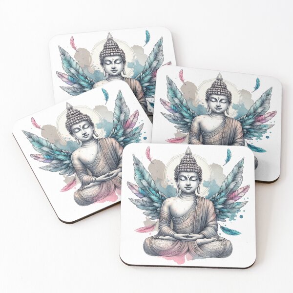 Item preview, Buddha with wings - yoga lotus pose, tiny Buddha  designed and sold by Art&Yoga -  MiritLevin.