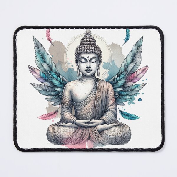 Item preview, Buddha with wings - yoga lotus pose, tiny Buddha designed and sold by Art&Yoga - MiritLevin.