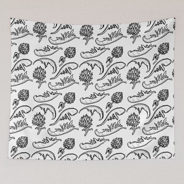 Item preview, Artichoke Repeat Pattern Black and White designed and sold by Nigh-designs.
