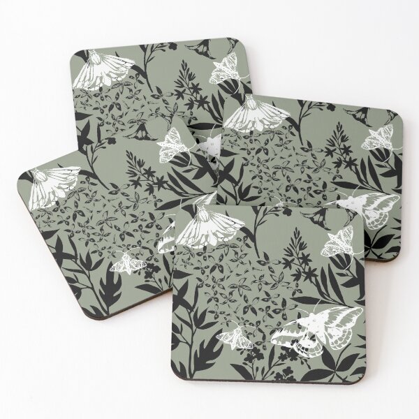 Item preview, moths and flowers graphic pattern  designed and sold by LindaSitniece.