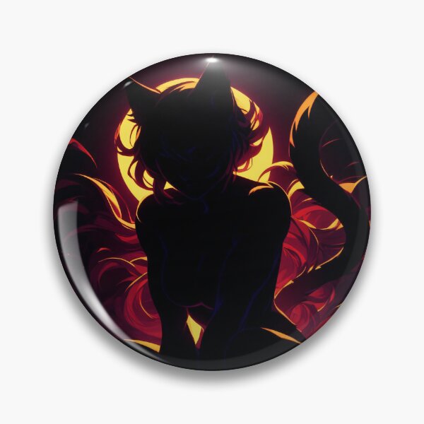 Artikelvorschau, Süße Anime Catgirl dynamische Pose - Silhouette Art entworfen und verkauft von ByteyCreatives.
