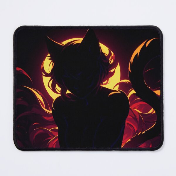 Item preview, Cute Anime Catgirl dynamic pose - Silhouette Art designed and sold by ByteyCreatives.