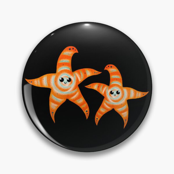 Item preview, cute orange spiral starfish - dark designed and sold by doveydotdraws.