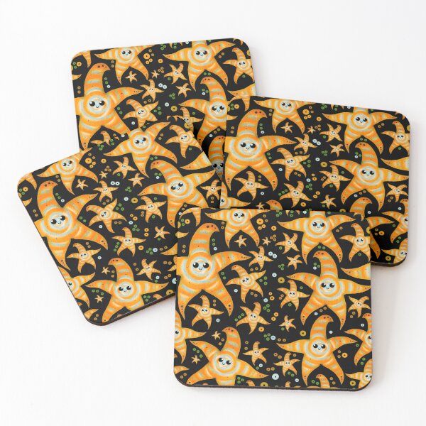 Item preview, cute orange spiral starfish - dark designed and sold by doveydotdraws.