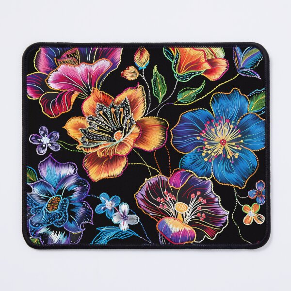 Item preview, "Midnight Garden: Embroidered Floral Fantasy" designed and sold by Art-Vortex-fr.