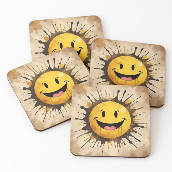 Item preview, yellow emoji with watercolour splash designed and sold by hansamanmilan.