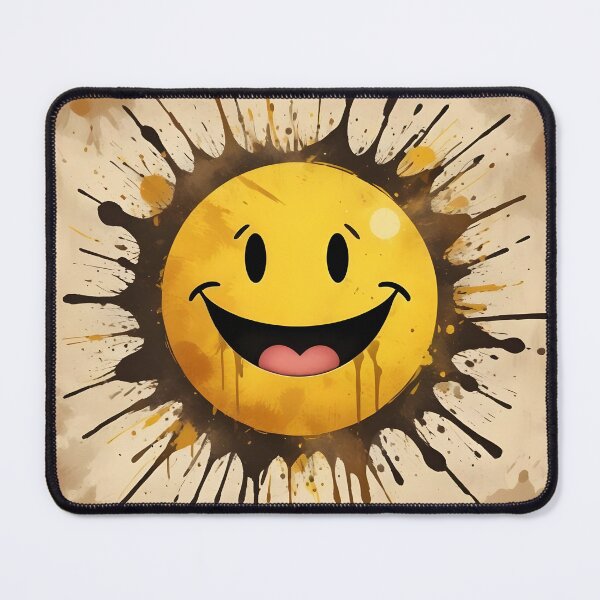 Item preview, yellow emoji with watercolour splash designed and sold by hansamanmilan.
