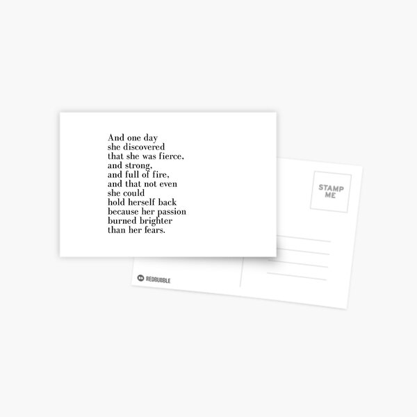 And one day she discovered that she was fierce Postcard