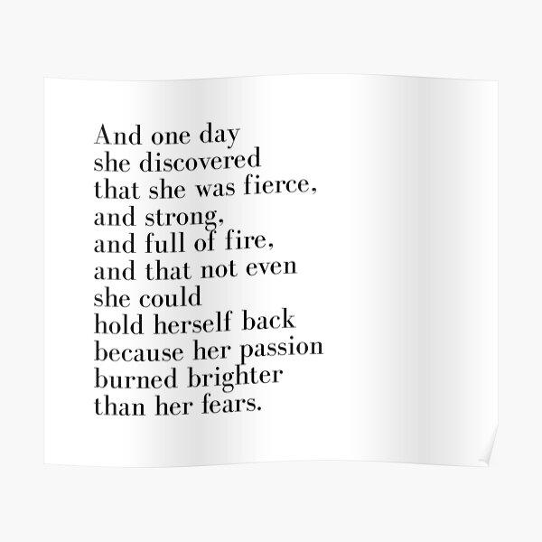 And one day she discovered that she was fierce Poster