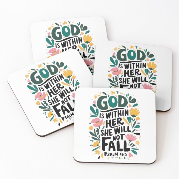Item preview, GOD IS WITHING HER SHE WILL NOT FALL BIBLE VERSE designed and sold by TypoDesigned.