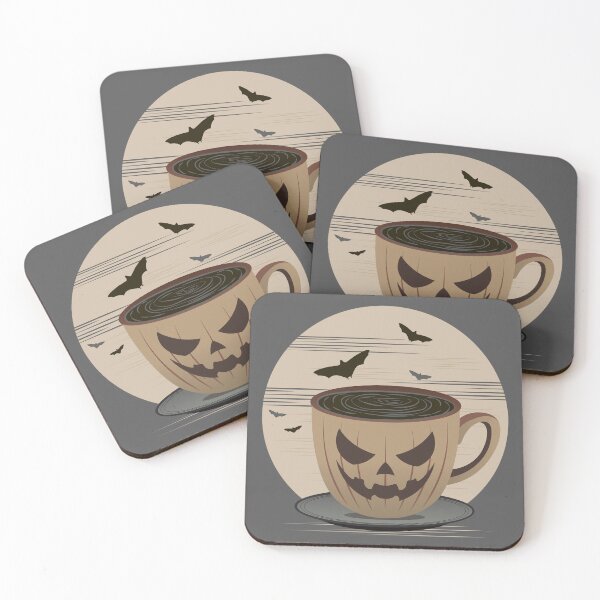 Item preview, Coffee Cup With a Spooky Face Carving designed and sold by iamKaye.