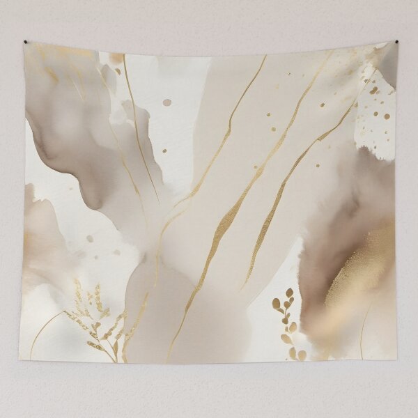 Item preview, Warm Whispers: Beige and Brown Watercolor with Golden Accents designed and sold by FreedomToDesign.