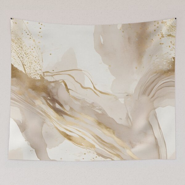 Item preview, Subtle Sophistication: Fluid Beige Design with Gentle Brown and Gold Highlights designed and sold by FreedomToDesign.