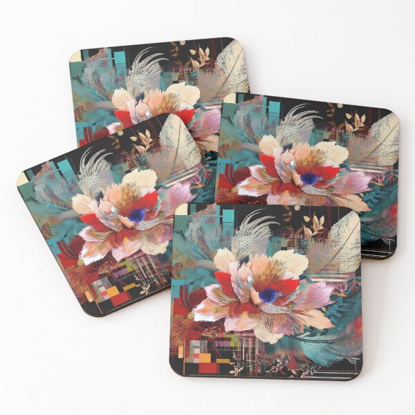 Item preview, Flowers and feathers with distorted pixels and glitches designed and sold by GreissDesign.
