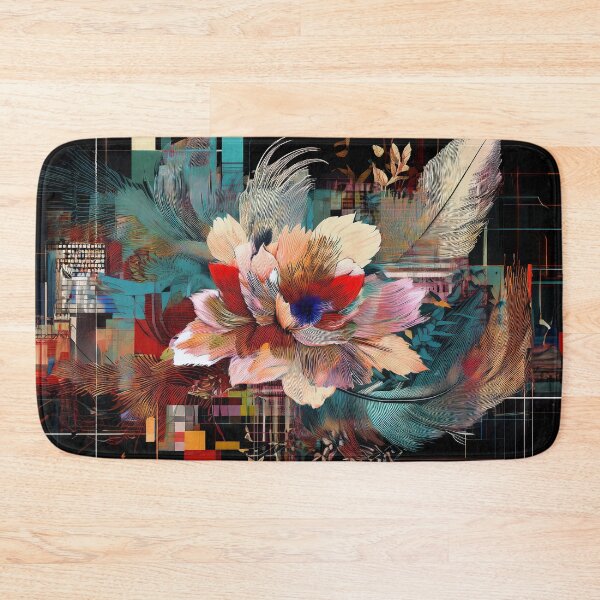 Item preview, Flowers and feathers with distorted pixels and glitches designed and sold by GreissDesign.