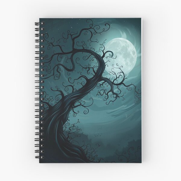Item preview, A twisted tree silhouette against a full moon in a night sky designed and sold by Jerhus.