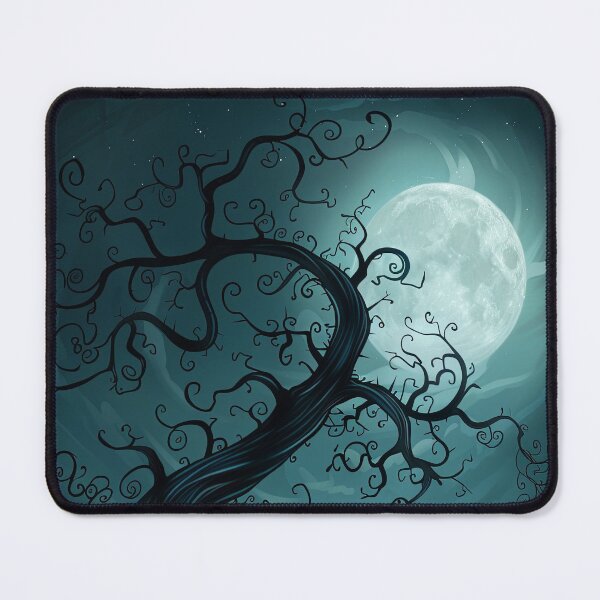 Item preview, A twisted tree silhouette against a full moon in a night sky designed and sold by Jerhus.