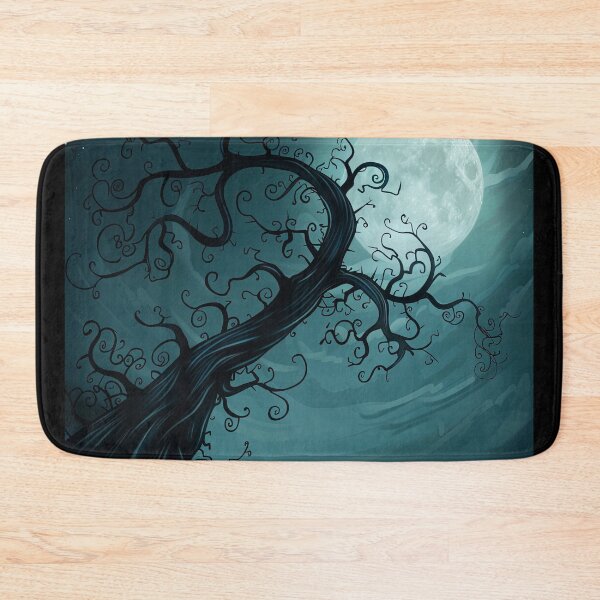 Item preview, A twisted tree silhouette against a full moon in a night sky designed and sold by Jerhus.