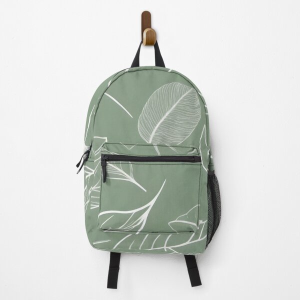 Item preview, Whispers of Nature: Minimalist Green with White Leaf Outlines designed and sold by FreedomToDesign.