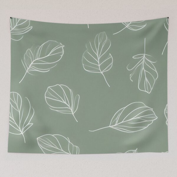 Item preview, Serene Simplicity: Elegant Botanical Design on Muted Green designed and sold by FreedomToDesign.